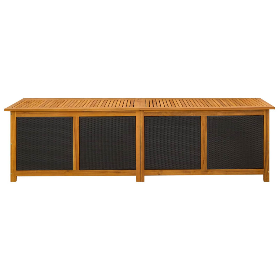 Tuinopslagdoos 185 L Massief Acaciahout 200 x 50 x 56 cm Zwart