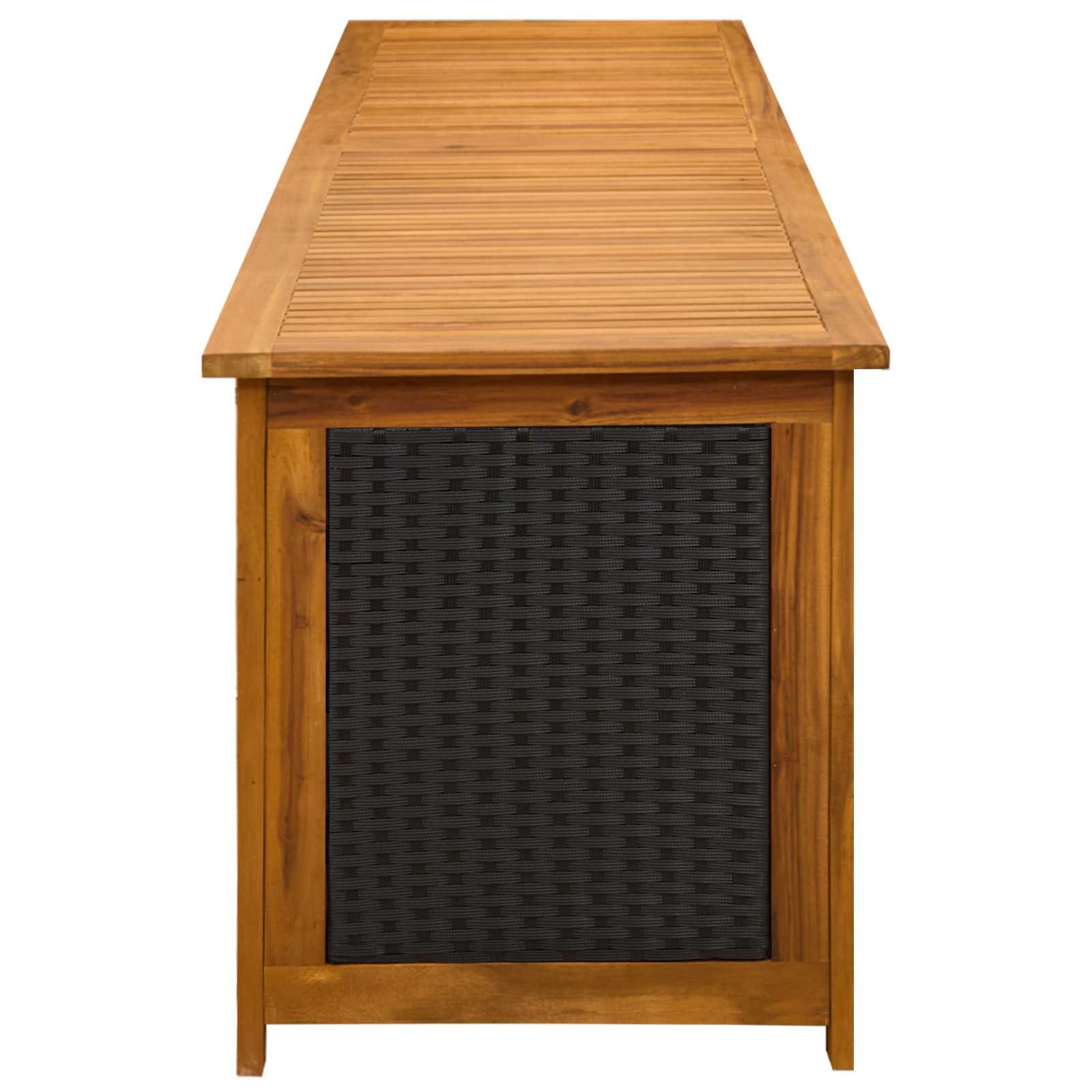 Tuinopslagdoos 185 L Massief Acaciahout 200 x 50 x 56 cm Zwart
