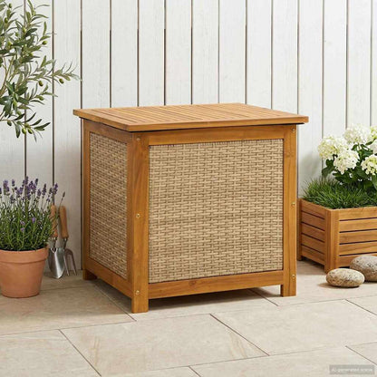 Tuinopslagdoos 185 L Massief Acaciahout 60 x 50 x 56 cm Beige