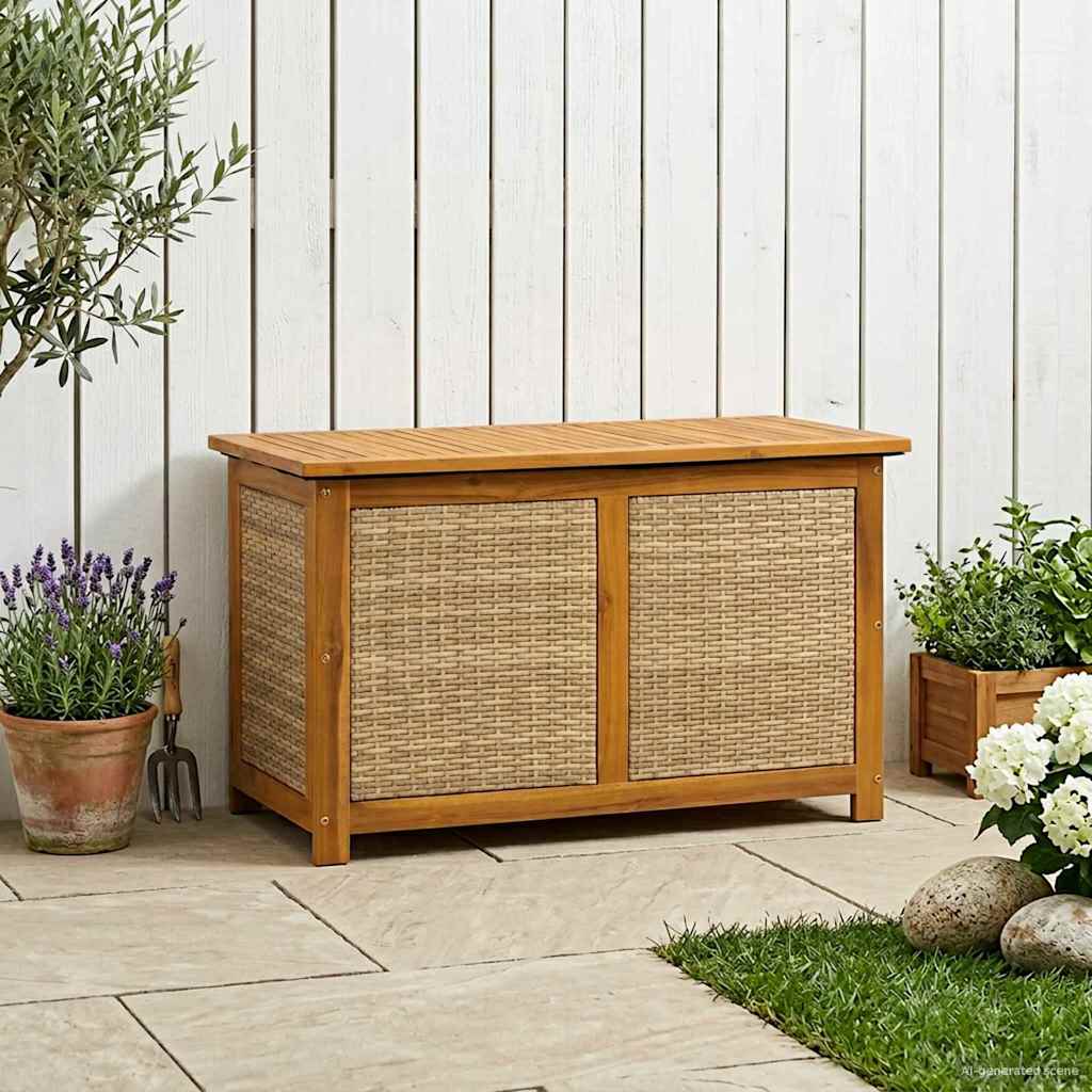 Tuinopslagdoos 185 L Massief Acaciahout 90 x 50 x 56 cm Beige