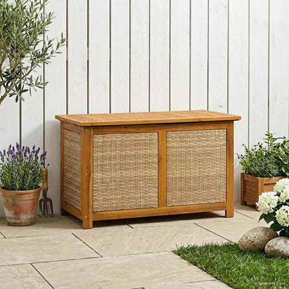 Tuinopslagdoos 185 L Massief Acaciahout 90 x 50 x 56 cm Beige