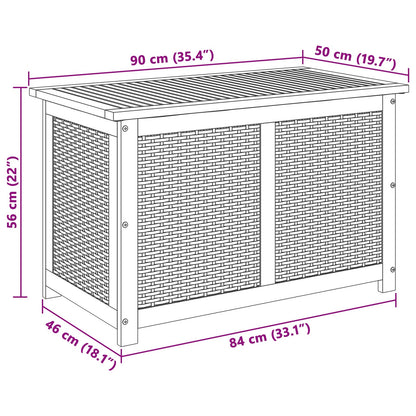 Tuinopslagdoos 185 L Massief Acaciahout 90 x 50 x 56 cm Beige