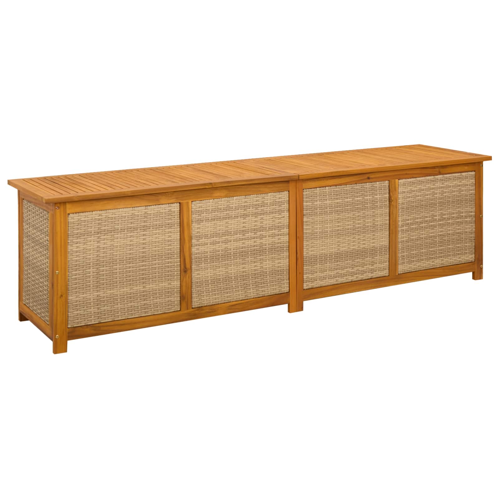 Tuinopslagdoos 185 L Massief Acaciahout 200 x 50 x 56 cm Beige