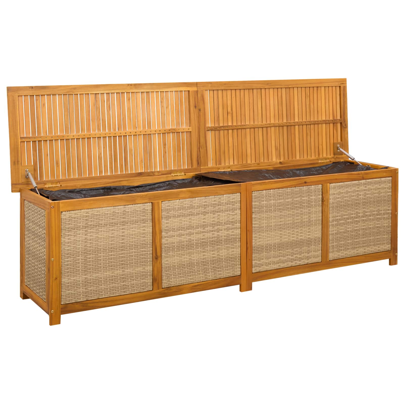 Tuinopslagdoos 185 L Massief Acaciahout 200 x 50 x 56 cm Beige