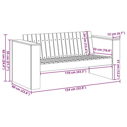 Tuinbank Naturel 134 x 60 x 62 cm Massief grenenhout