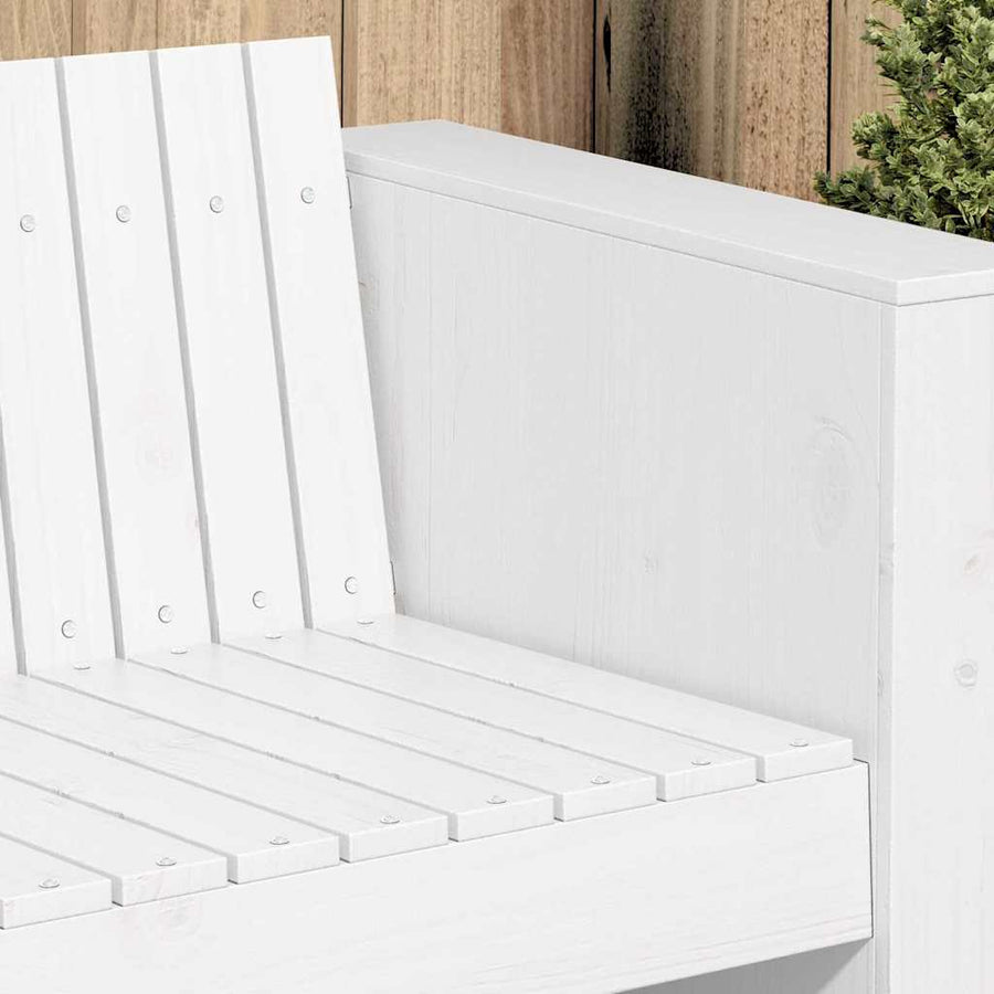 Tuinbank Wit 134 x 60 x 62 cm Massief grenenhout