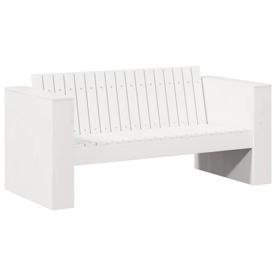 Tuinbank Wit 134 x 60 x 62 cm Massief grenenhout
