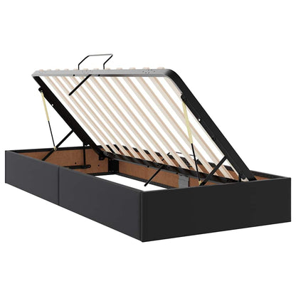 Opslag bed met matras met opslag Zwart 90 x 190 cm Kunstleer