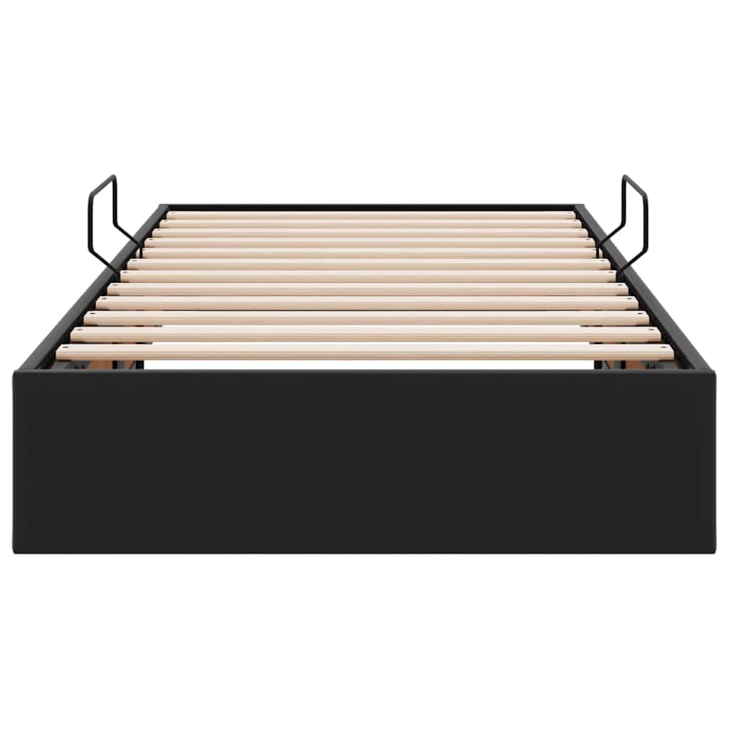 Opslag bed met matras met opslag Zwart 90 x 190 cm Kunstleer