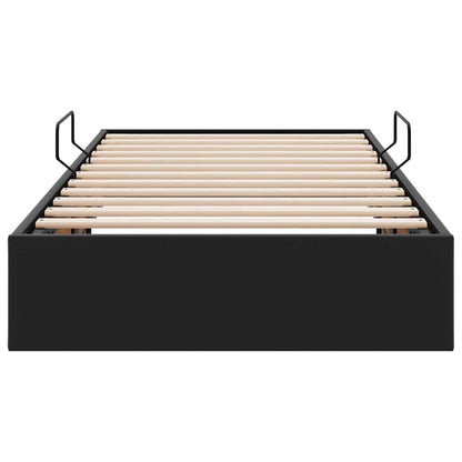 Opslag bed met matras met opslag Zwart 90 x 190 cm Kunstleer