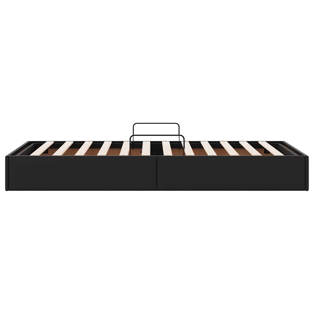 Opslag bed met matras met opslag Zwart 90 x 190 cm Kunstleer