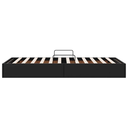 Opslag bed met matras met opslag Zwart 90 x 190 cm Kunstleer