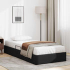 Opbergbed 100x190 cm zwart kunstleer