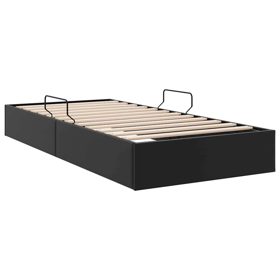 Opslag bed met opslag Zwart 100 x 190 cm Kunstleer