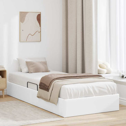 Opslag bed met opslag Puur Wit 100 x 190 cm Kunstleer