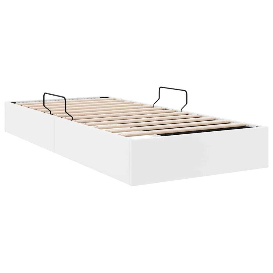 Opslag bed met opslag Puur Wit 100 x 190 cm Kunstleer