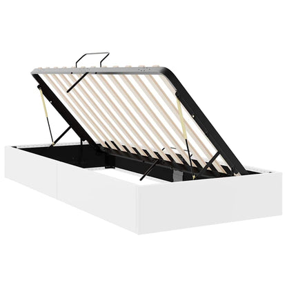 Opslag bed met opslag Puur Wit 100 x 190 cm Kunstleer