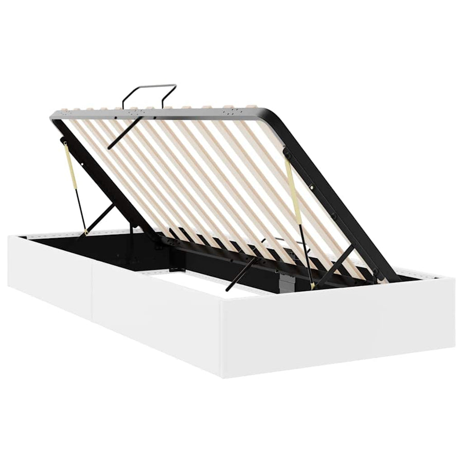 Opslag bed met opslag Puur Wit 100 x 190 cm Kunstleer
