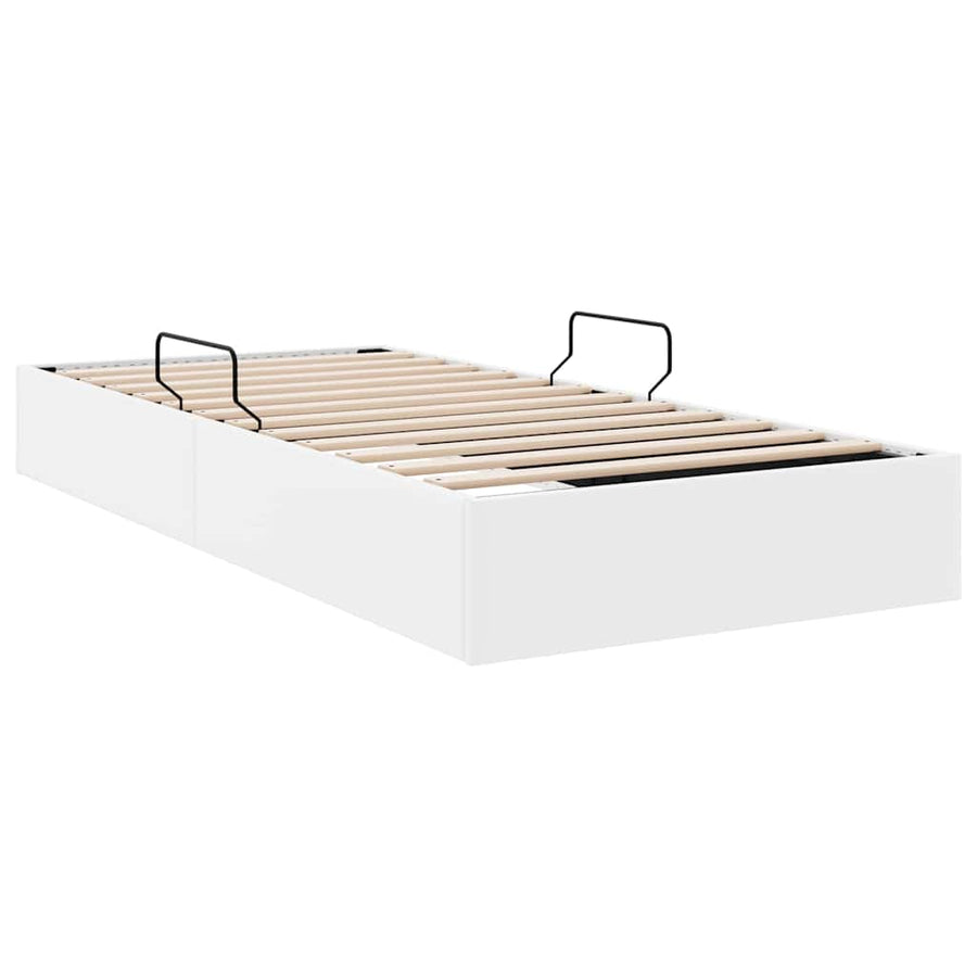Opslag bed met opslag Puur Wit 100 x 190 cm Kunstleer
