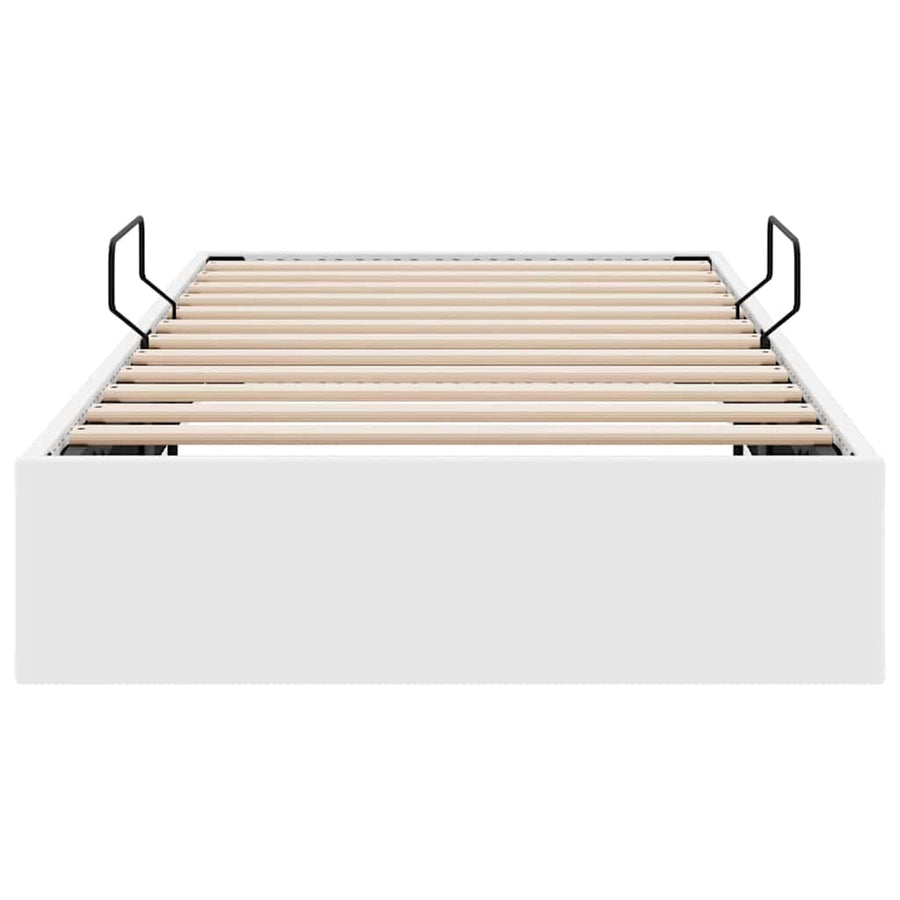 Opslag bed met opslag Puur Wit 100 x 190 cm Kunstleer