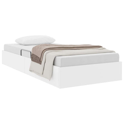 Opslag bed met opslag Puur Wit 100 x 190 cm Kunstleer