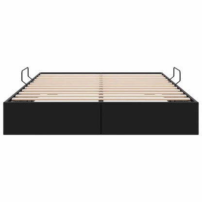 Opslag bed met opslag Zwart 137 x 190 cm Kunstleer