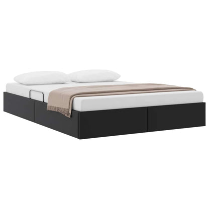 Opslag bed met opslag Zwart 137 x 190 cm Kunstleer