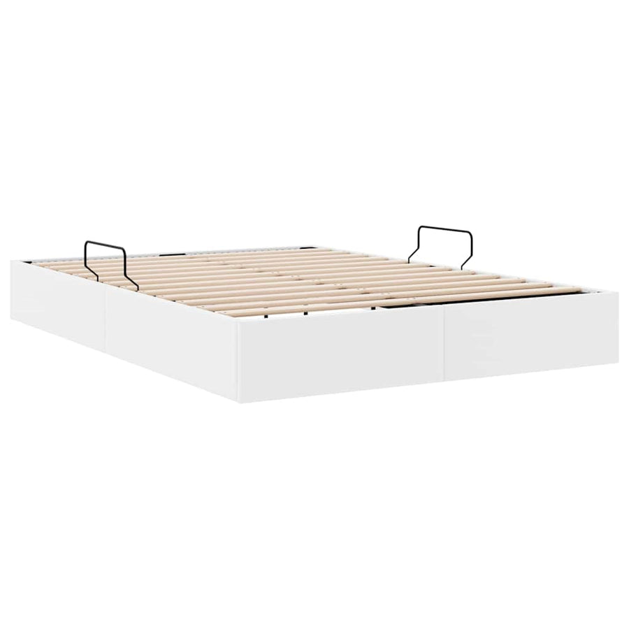 Opslag bed met opslag Puur Wit 137 x 190 cm Kunstleer