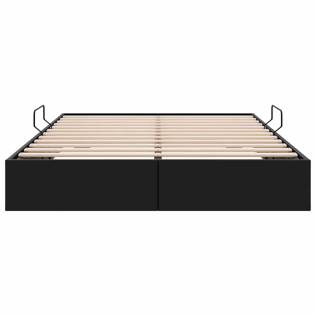 Opslag bed met opslag Zwart 153 x 203 cm Kunstleer