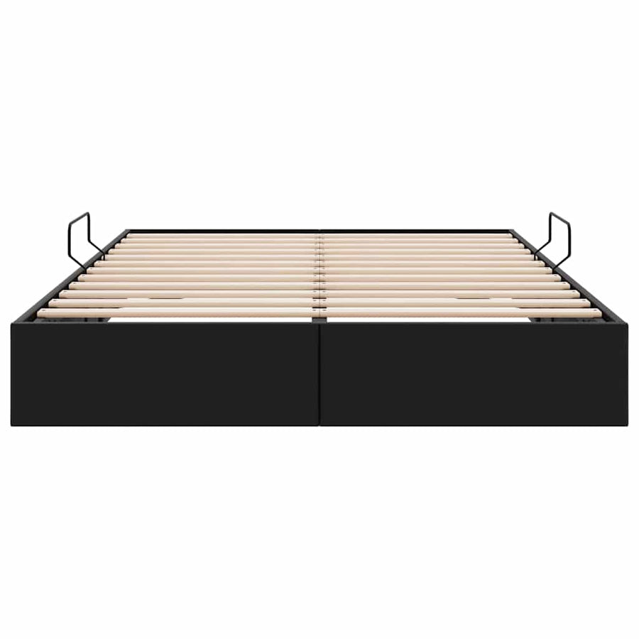 Opslag bed met opslag Zwart 153 x 203 cm Kunstleer