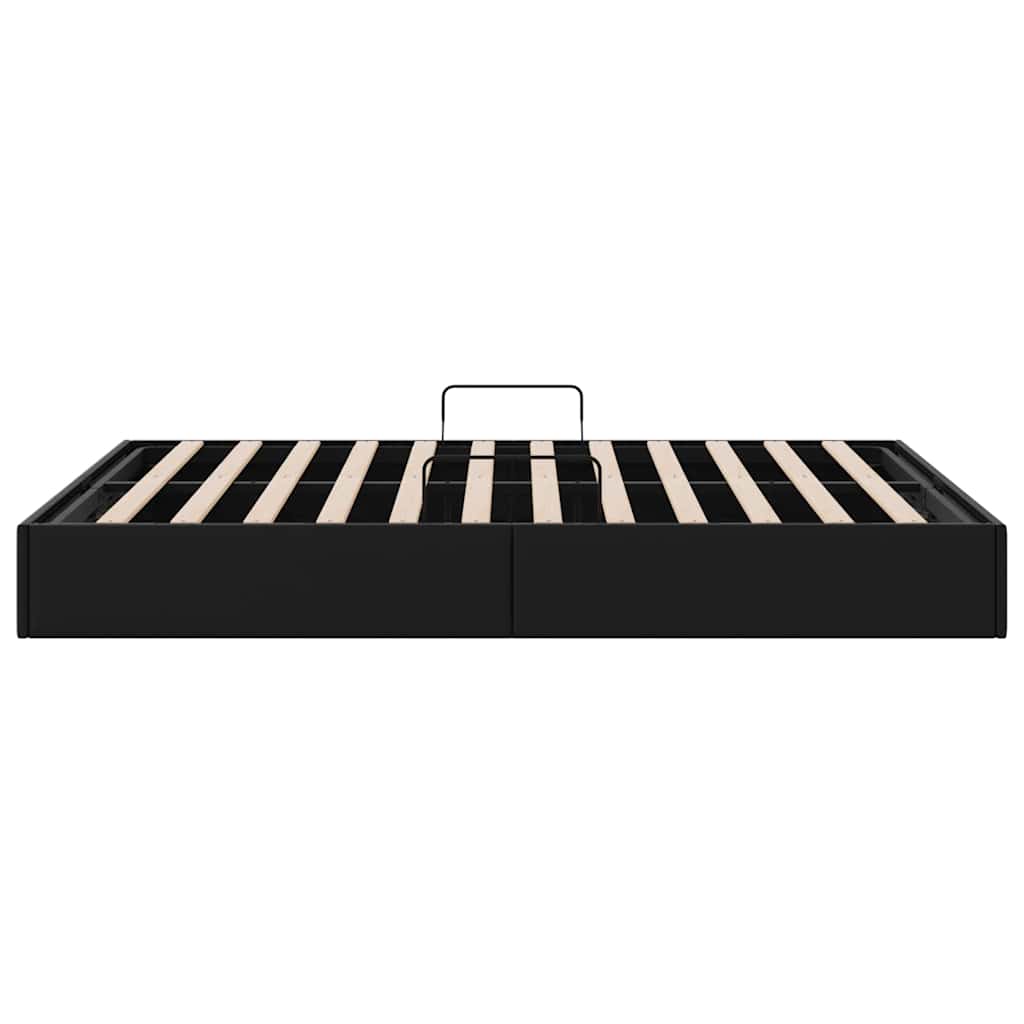 Opslag bed met opslag Zwart 153 x 203 cm Kunstleer