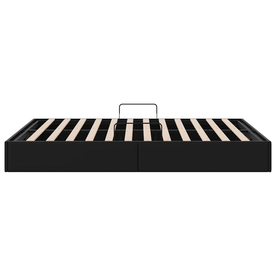 Opslag bed met opslag Zwart 153 x 203 cm Kunstleer