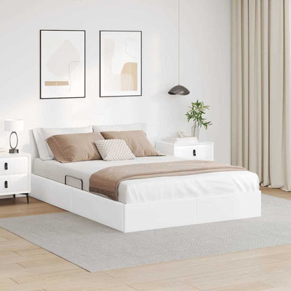 Opslag bed met opslag Puur Wit 153 x 203 cm Kunstleer