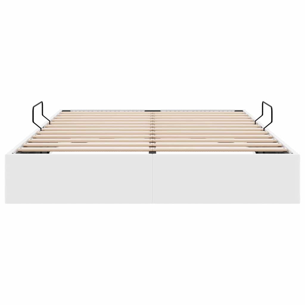 Opslag bed met opslag Puur Wit 153 x 203 cm Kunstleer