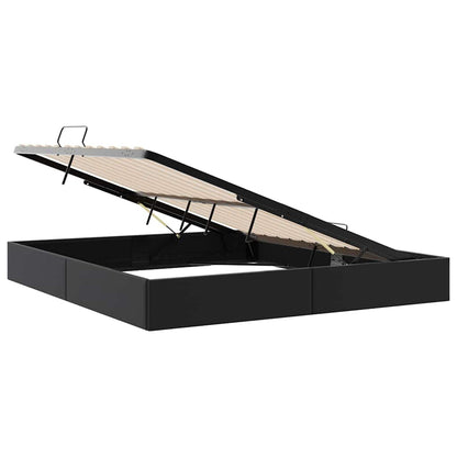 Opslag bed met opslag Zwart 193 x 203 cm Kunstleer