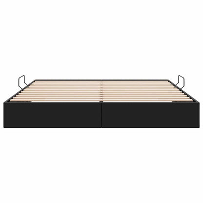 Opslag bed met opslag Zwart 193 x 203 cm Kunstleer