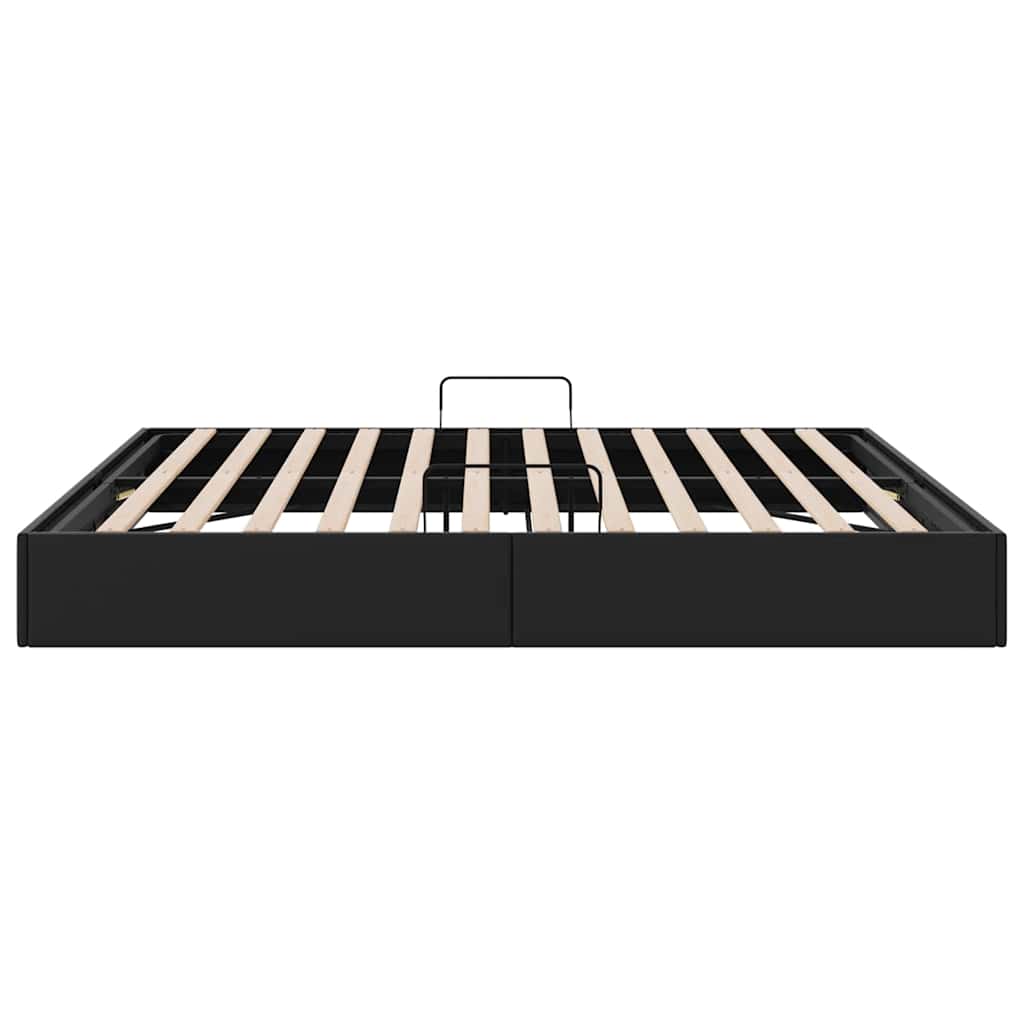 Opslag bed met opslag Zwart 193 x 203 cm Kunstleer
