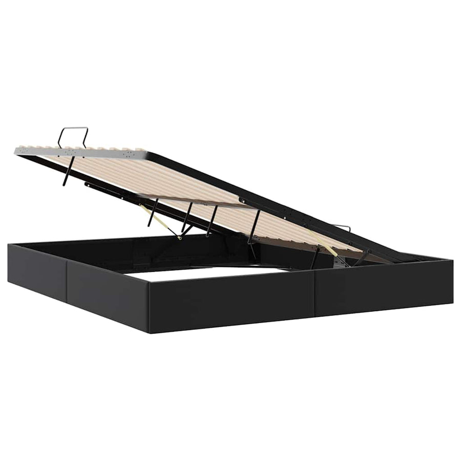 Opslag bed met opslag Zwart 183 x 213 cm Kunstleer