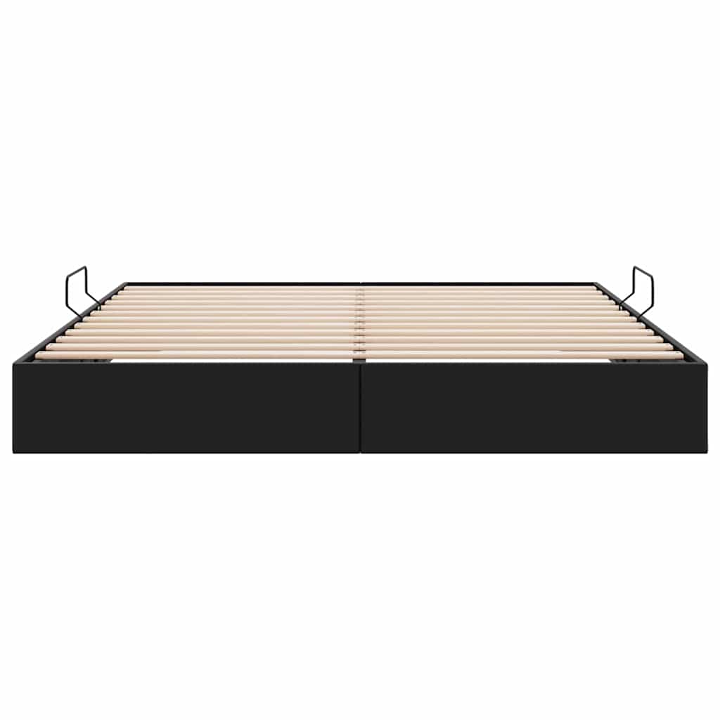 Opslag bed met opslag Zwart 183 x 213 cm Kunstleer