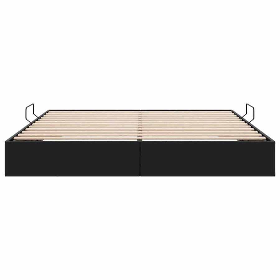 Opslag bed met opslag Zwart 183 x 213 cm Kunstleer