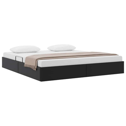 Opslag bed met opslag Zwart 183 x 213 cm Kunstleer
