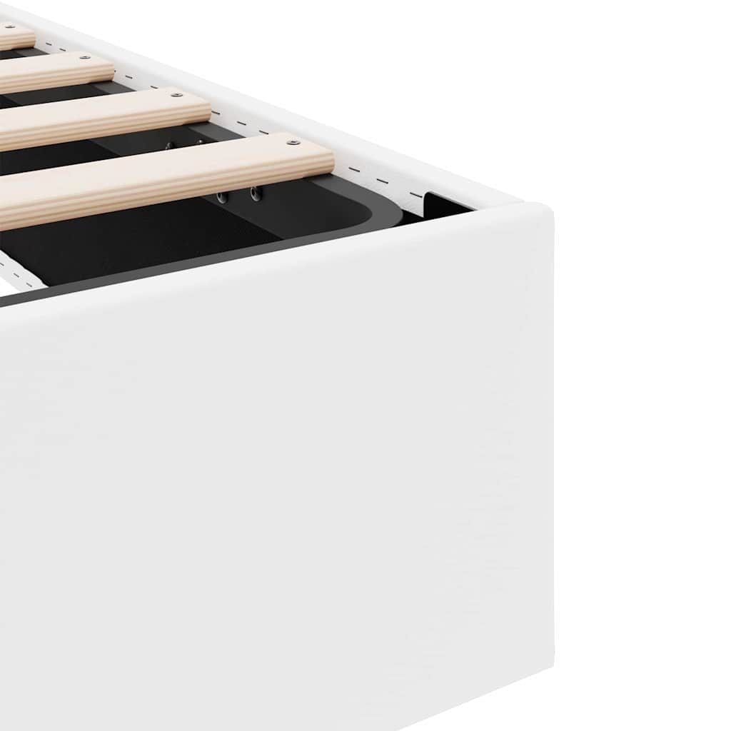 Opslag bed met matras Puur Wit 183 x 213 cm Kunstleer