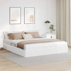 Opbergbed 183x213 cm wit kunstleer met matras