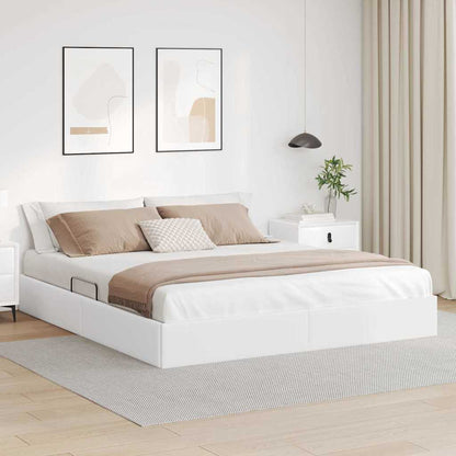 Opslag bed met matras Puur Wit 183 x 213 cm Kunstleer