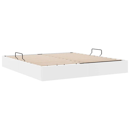 Opslag bed met matras Puur Wit 183 x 213 cm Kunstleer