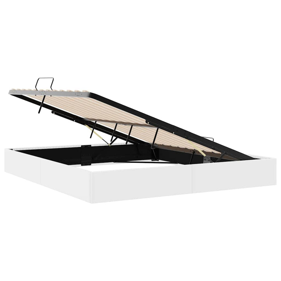 Opslag bed met matras Puur Wit 183 x 213 cm Kunstleer