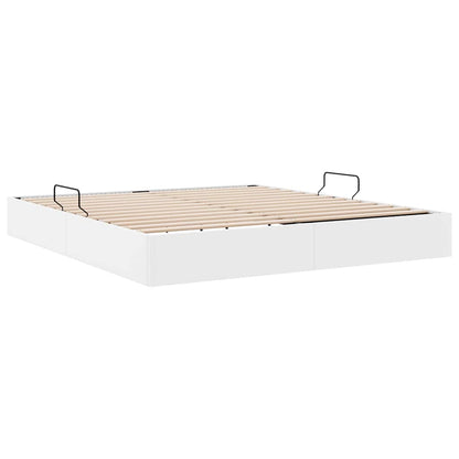 Opslag bed met matras Puur Wit 183 x 213 cm Kunstleer