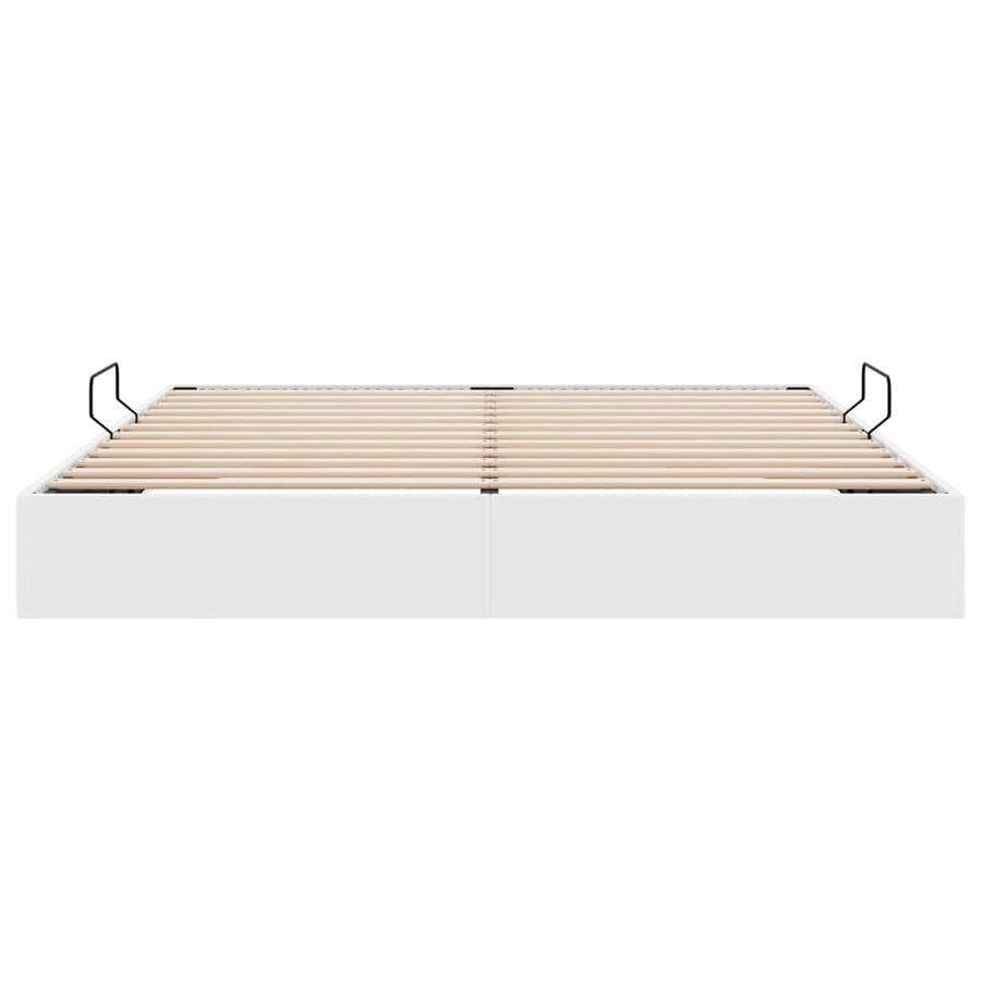 Opslag bed met matras Puur Wit 183 x 213 cm Kunstleer