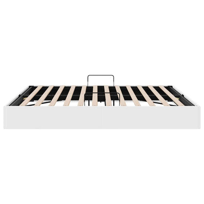 Opslag bed met matras Puur Wit 183 x 213 cm Kunstleer