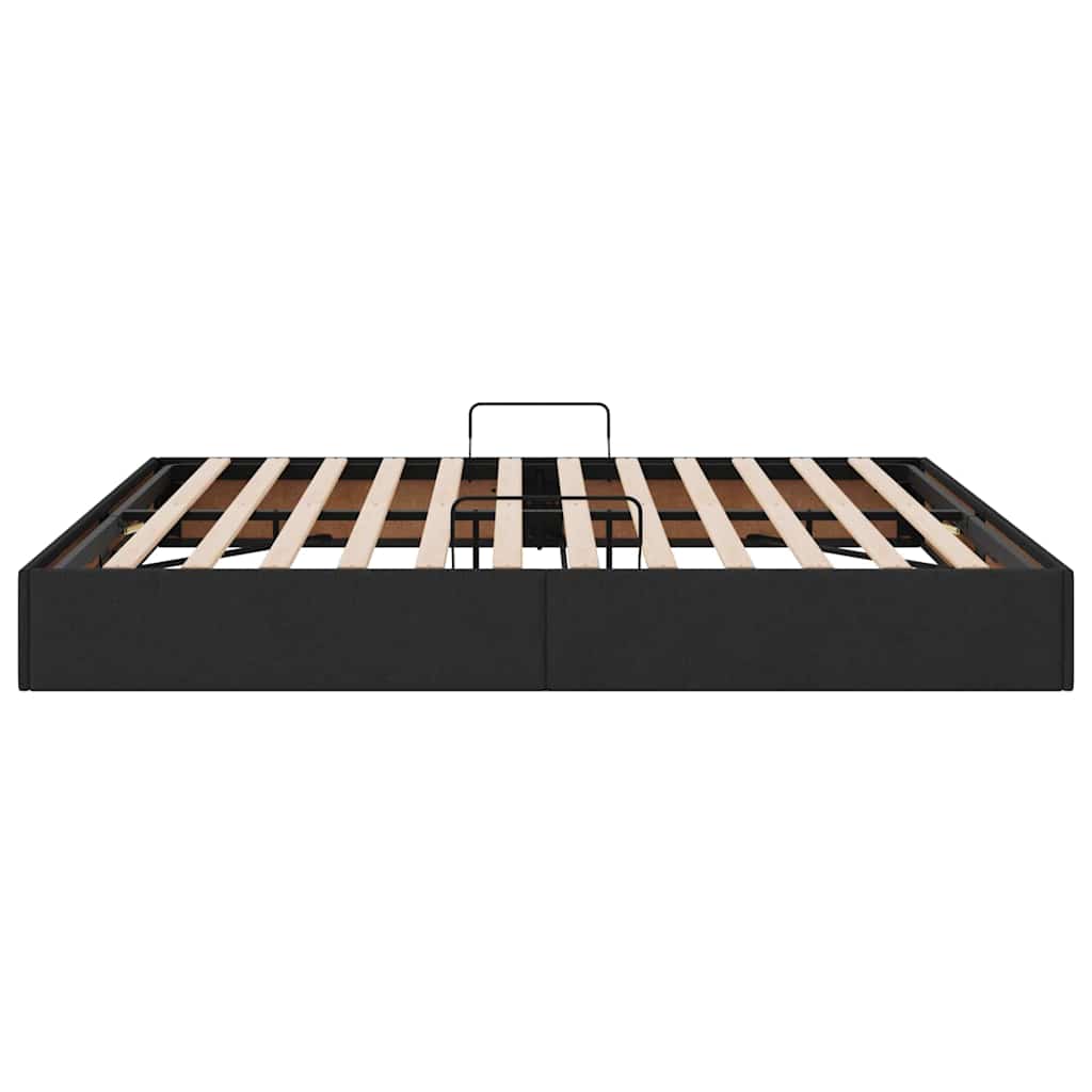 Opslag Bed Met Matras Met Hoofdeinde Stof 180 x 200 cm Zwart